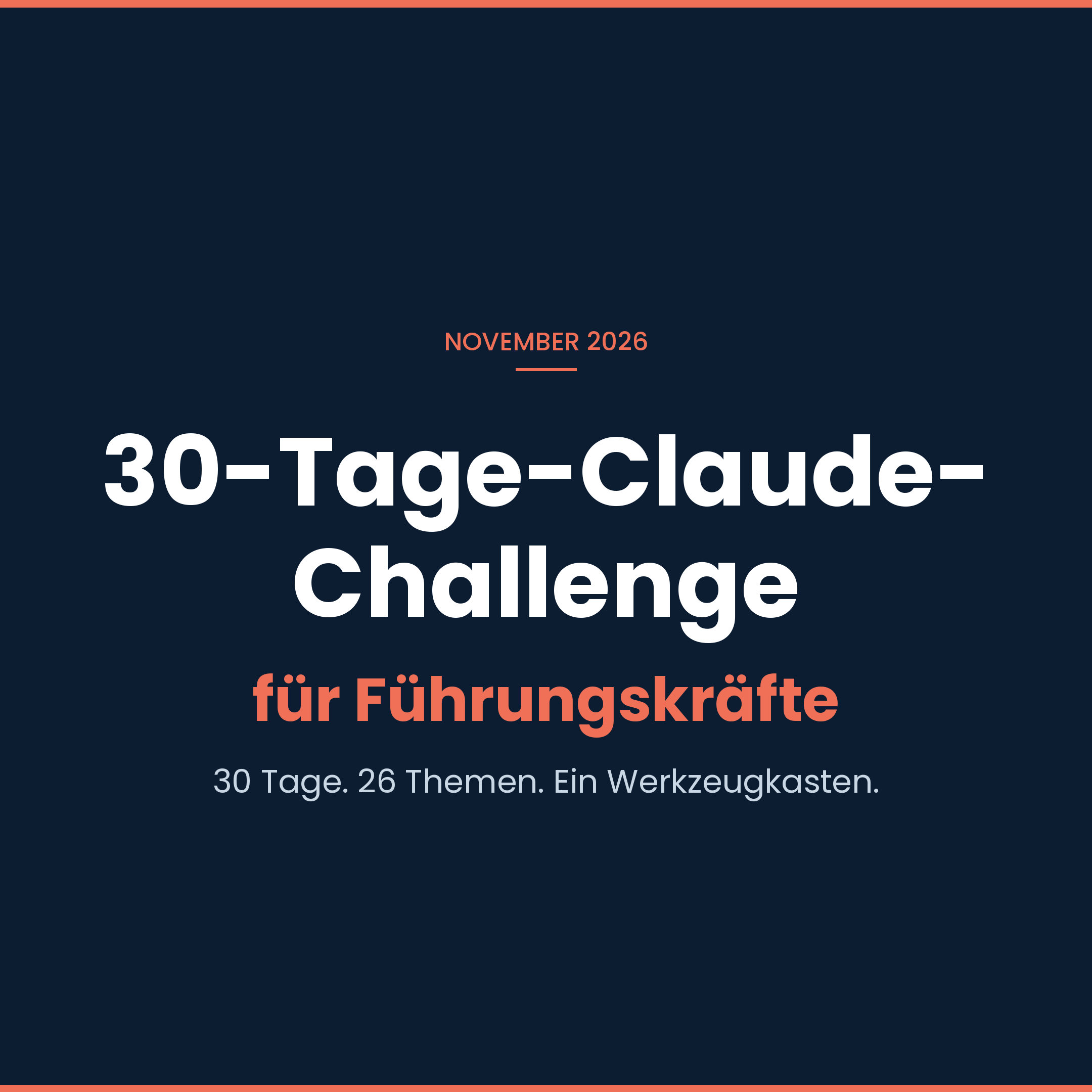 Cover 30-Tage-Claude-Challenge für Führungskräfte