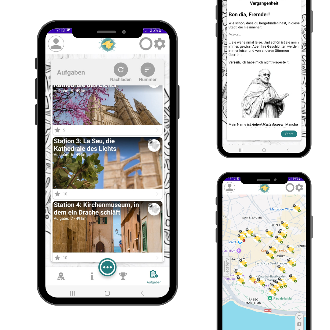 Interaktive, App gesteuererte Stadtführung durch Palma de Mallorca
