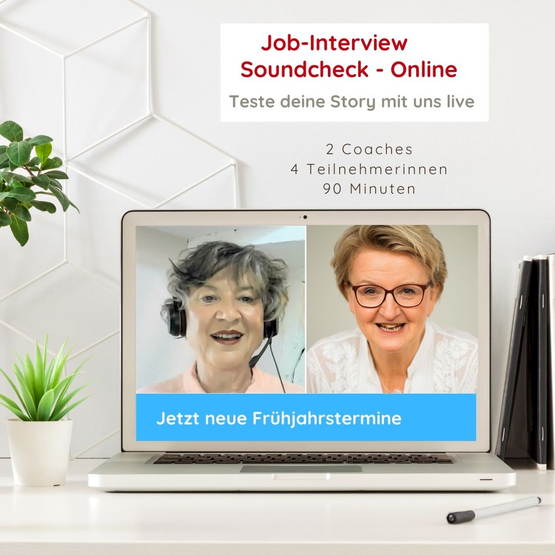 2 StoryCoaches für erfolgreiche Vorbereitung Jobinterview am Bildschirm