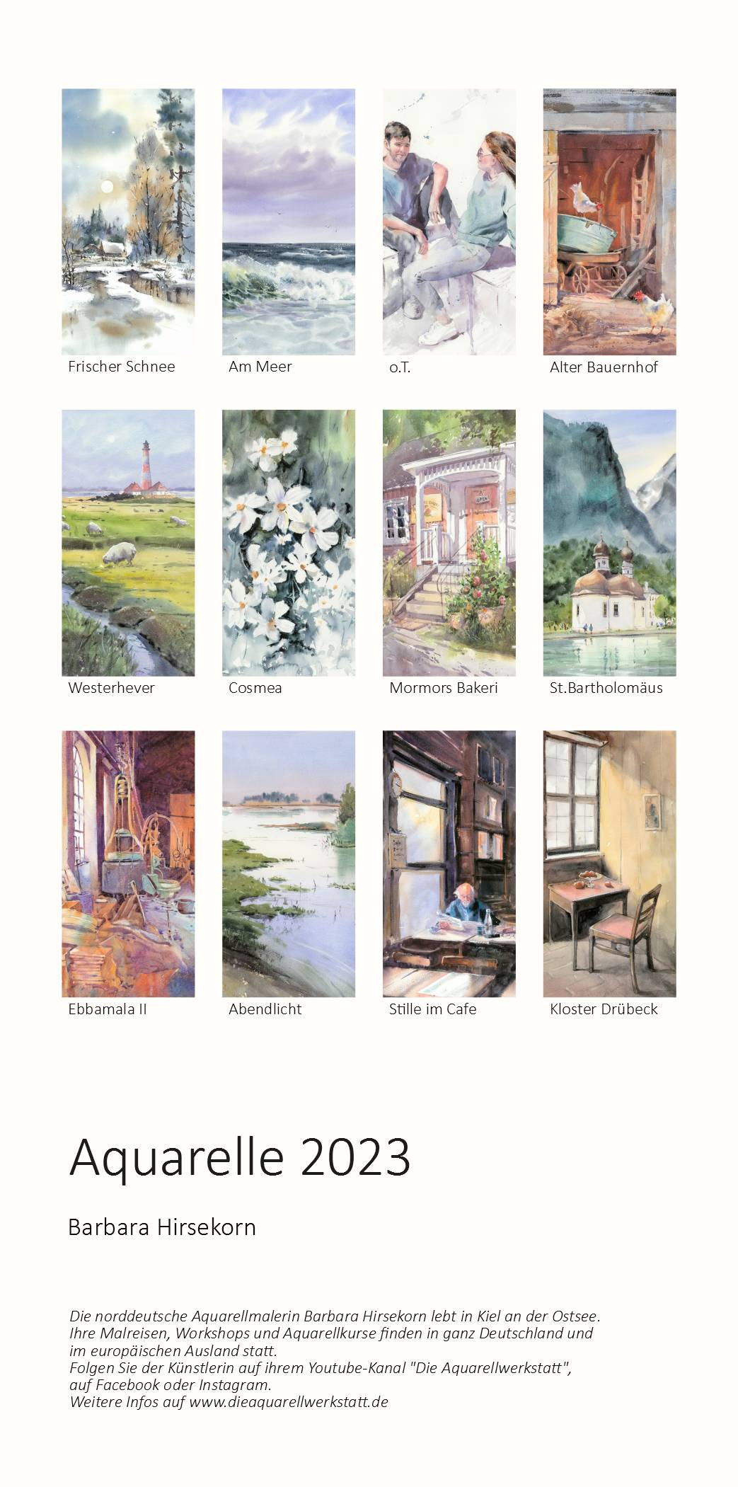 Aquarell Kalender 2023 - DieAquarellwerkstatt  elopage