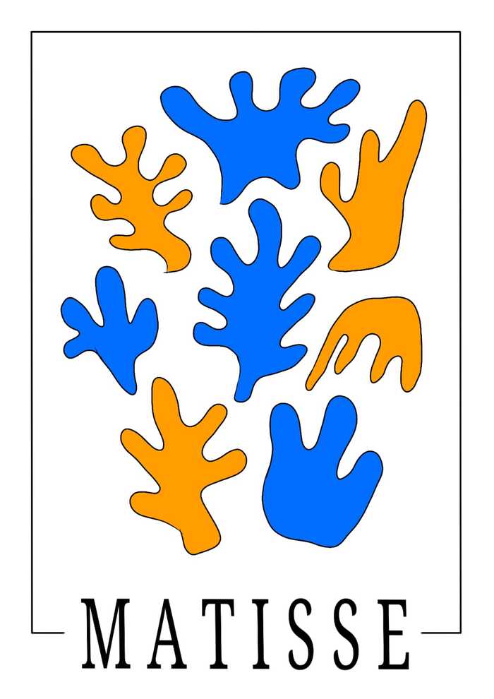 Poster Beispiel zu Henri Matisses Scherenschnitte mit Korallen Muster