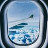 Reisen / Flugzeug, Fenster, Himmel