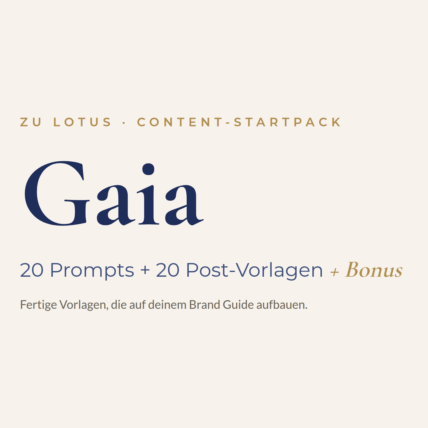 Gaia Content-Startpack – 20 Prompts und 20 Post-Vorlagen von Sandra Staub