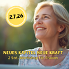 Frau mit Lachen in die Zukunft blickend, neues Kapitel neue Kraft 2 Std. Workshop für Frauen, Störer in dem steht: 2.7.26