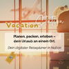 Banner für den digitalen Reiseplaner in Notion: Vacation Station. Alles rund um den Urlaub an einem Ort organisieren.