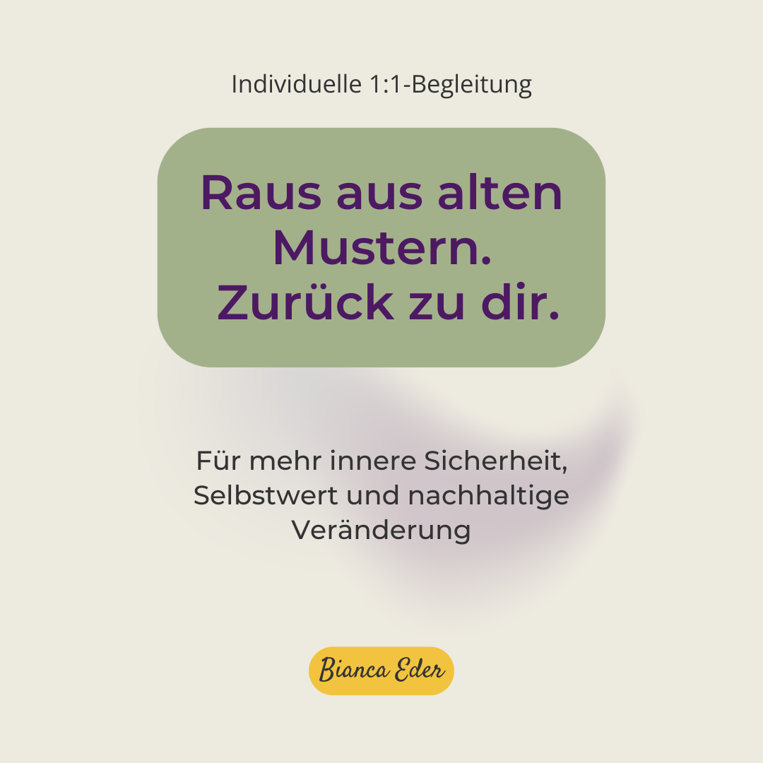 Cover der 1:1-Begleitung „Raus aus alten Mustern. Zurück zu dir.“ – 6-monatige traumasensible Begleitung
