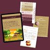 Vorschau des Selbstcoaching-Workbooks GLÜCKSREISE 2 mit Cover und drei Beispielseiten.