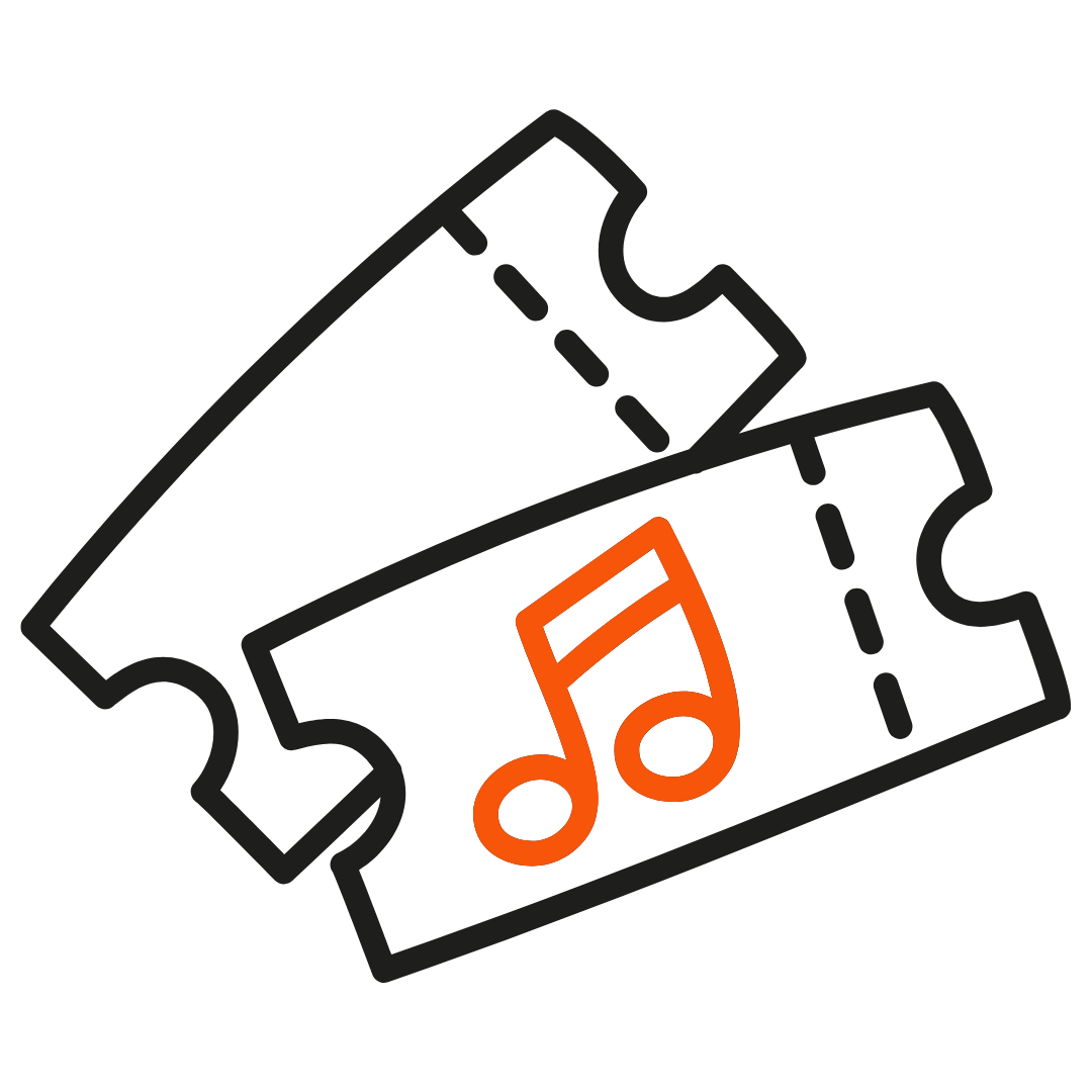 Emoji ticket mit Musiknote