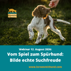 Webinarbild "Vom Spiel zum Spürhund" am 12. August 2026