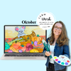 Deckblatt für Oktoberkunstwerk "Kleine Maus im Ernteglück"