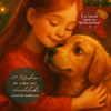Ein warmes, weihnachtliches Motiv: Ein Mädchen mit roten Haaren umarmt liebevoll einen goldfarbenen Hund. Im Hintergrund leuc