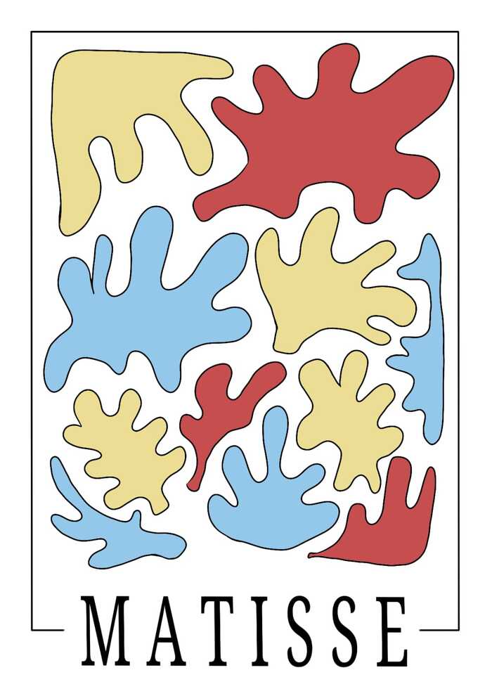 Poster Beispiel zu Henri Matisses Scherenschnitte mit floralem Muster