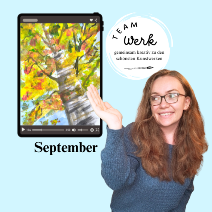 Deckblatt für September Kunstwerk mit Birke