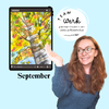 Deckblatt für September Kunstwerk mit Birke