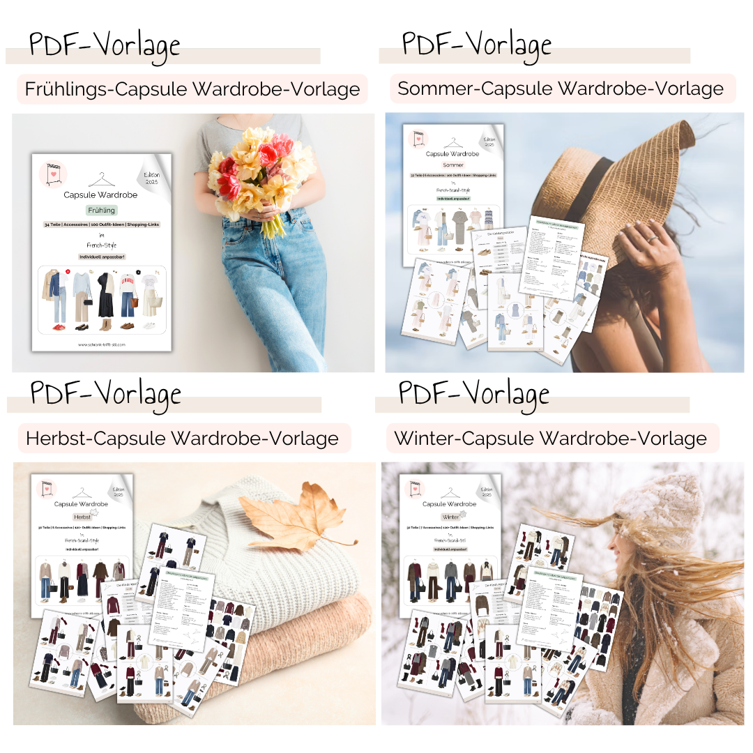 4 Capsule Wardrobe Vorlagen - 4 Jahreszeiten