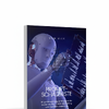 Ein Buch Prompt-Schatzkiste mit einem futuristischen Roboter mit einem Hologram
