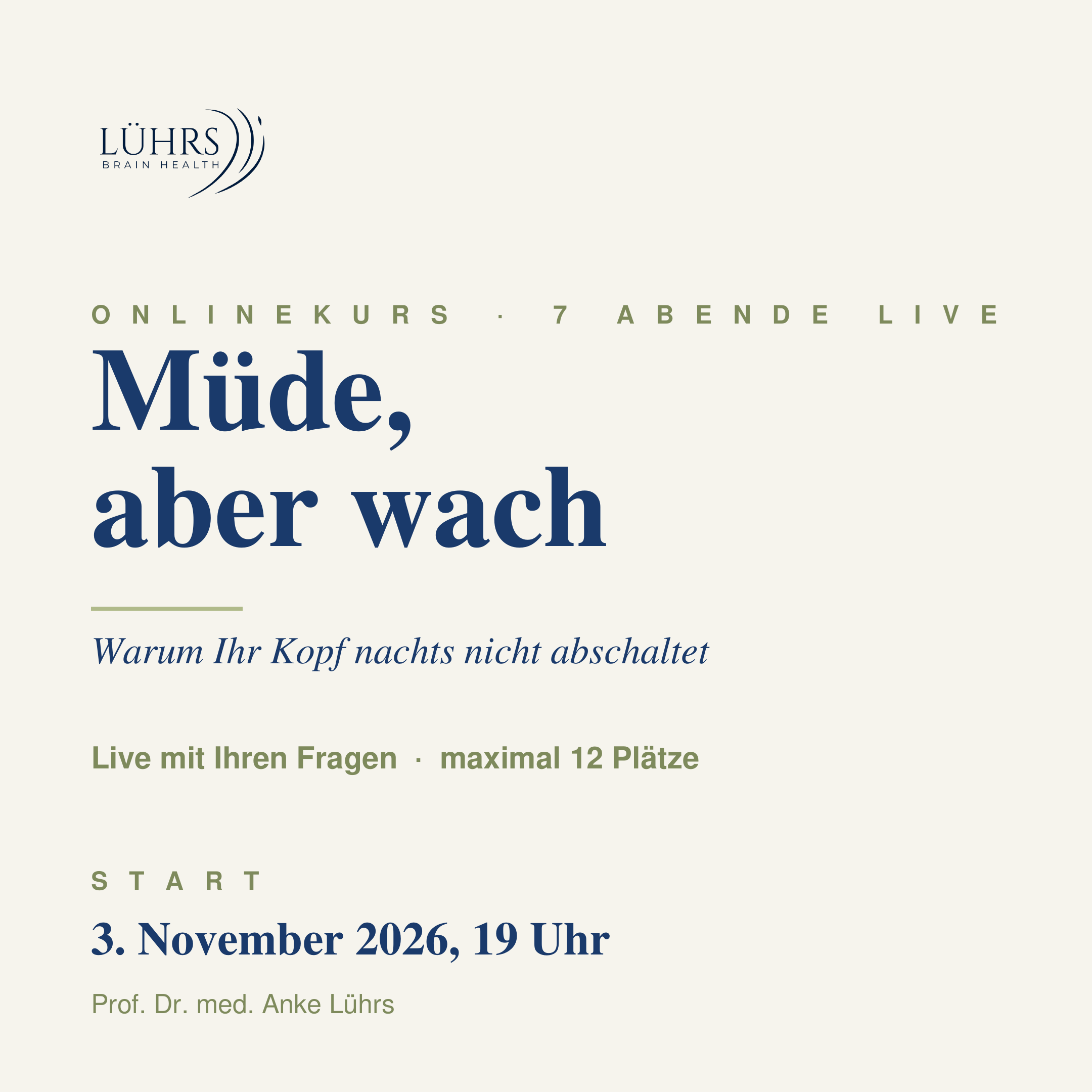 Banner für Müde aber wach, hell, Sie