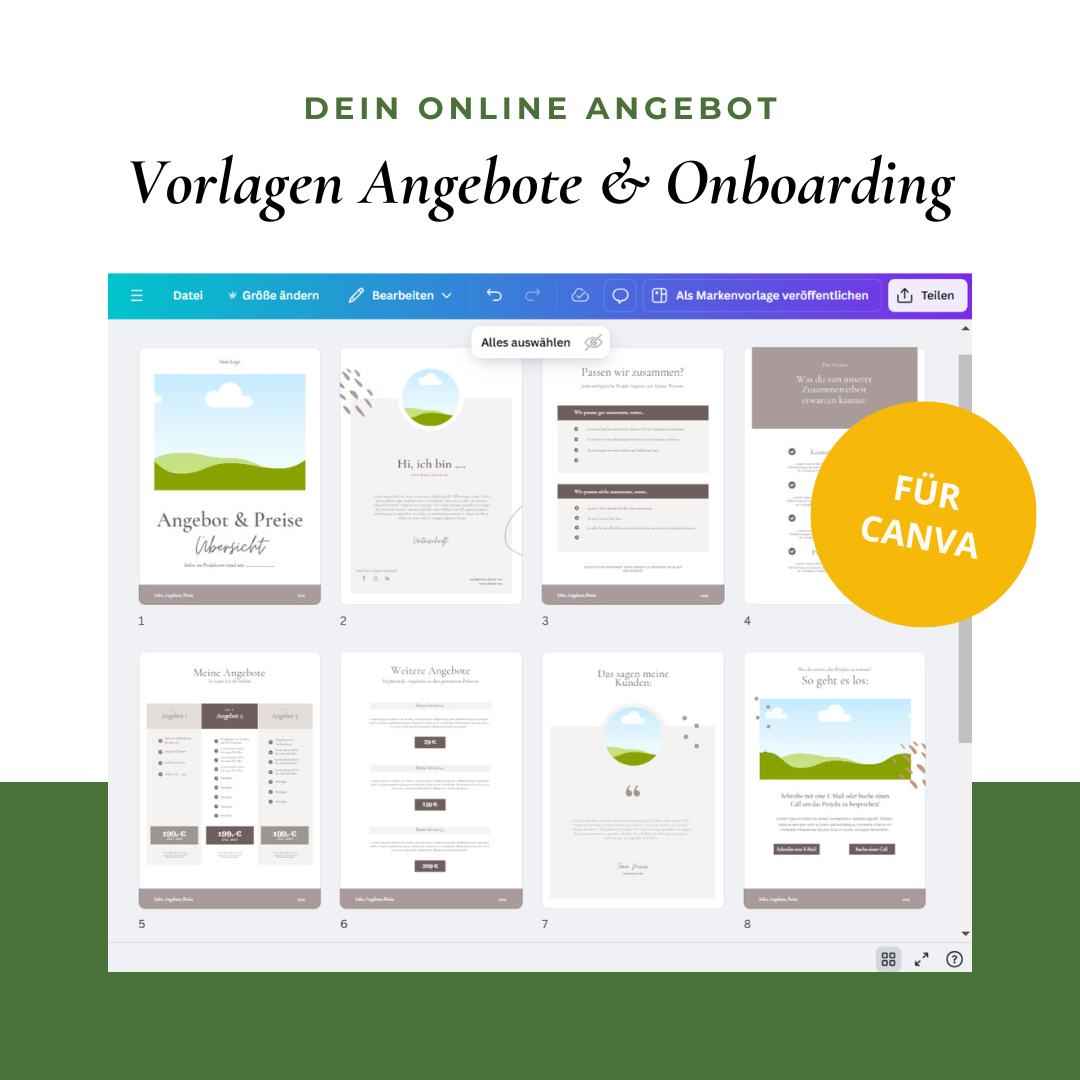Vorlagen Angebote & Onboarding