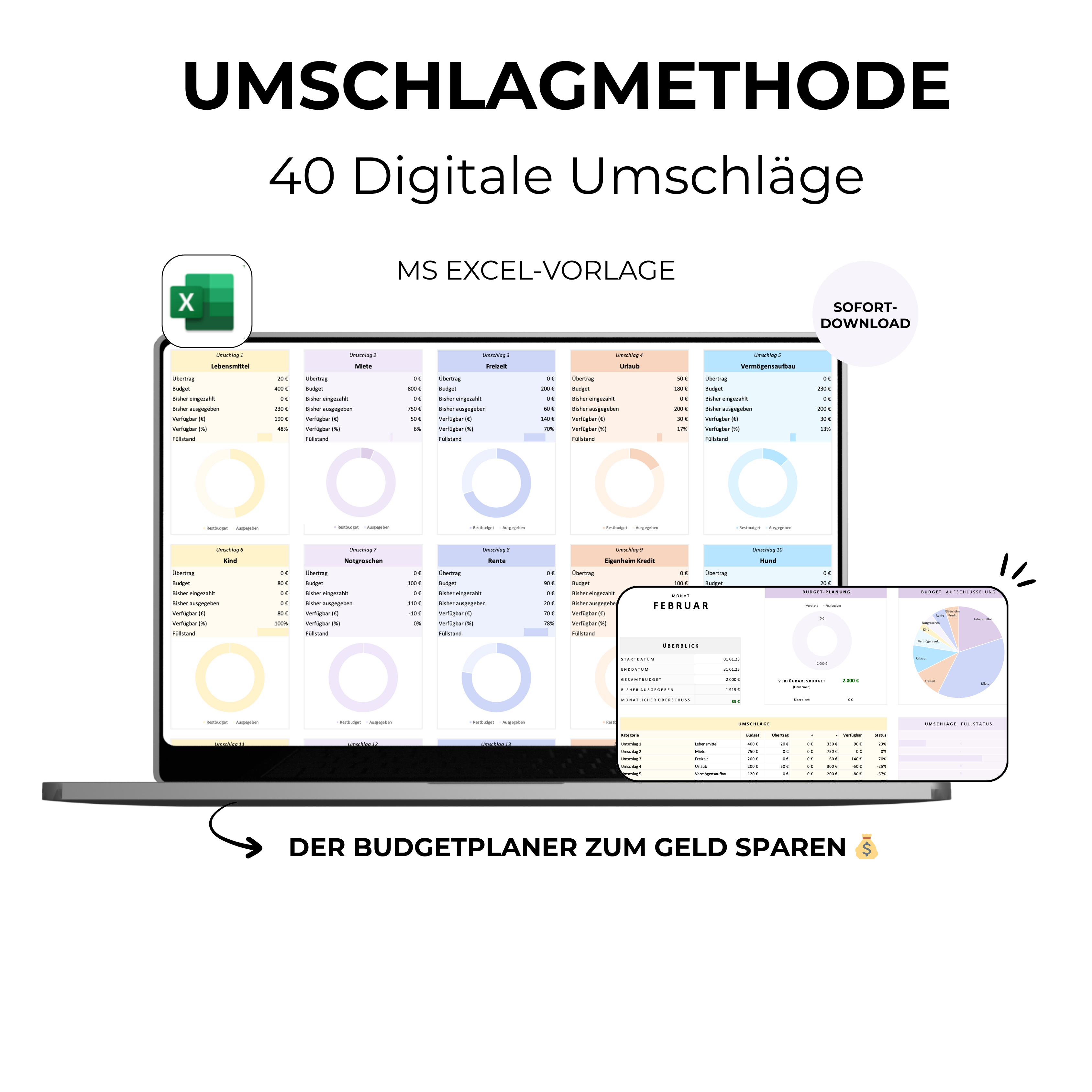 Umschlagmethode Excel-Haushaltsbuch caminvesta