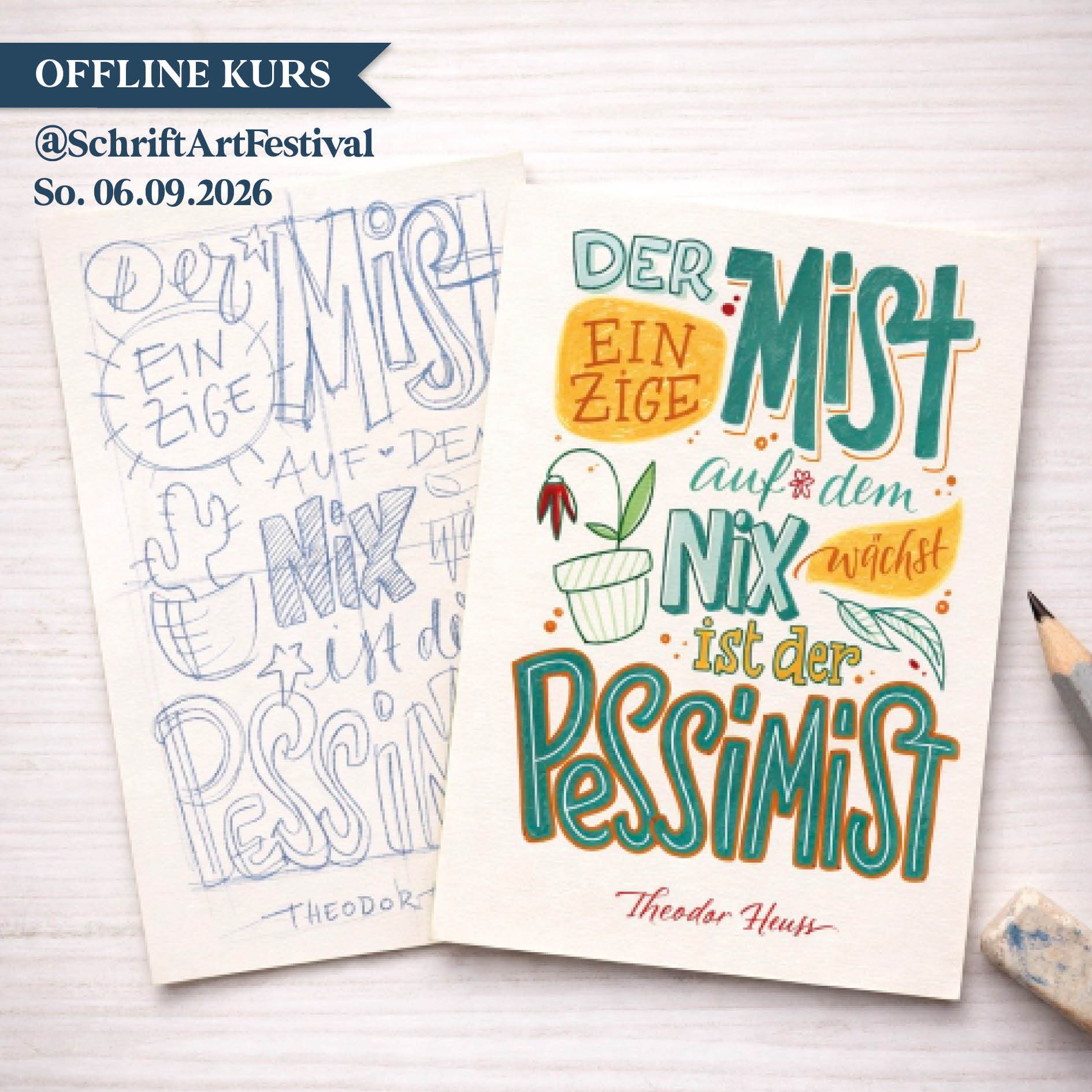 Lettering-Backstube // Postkarte