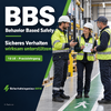 BBS: sichere Arbeitsabläufe beobachten, Feedback geben und verbessern. KI-Illustration.