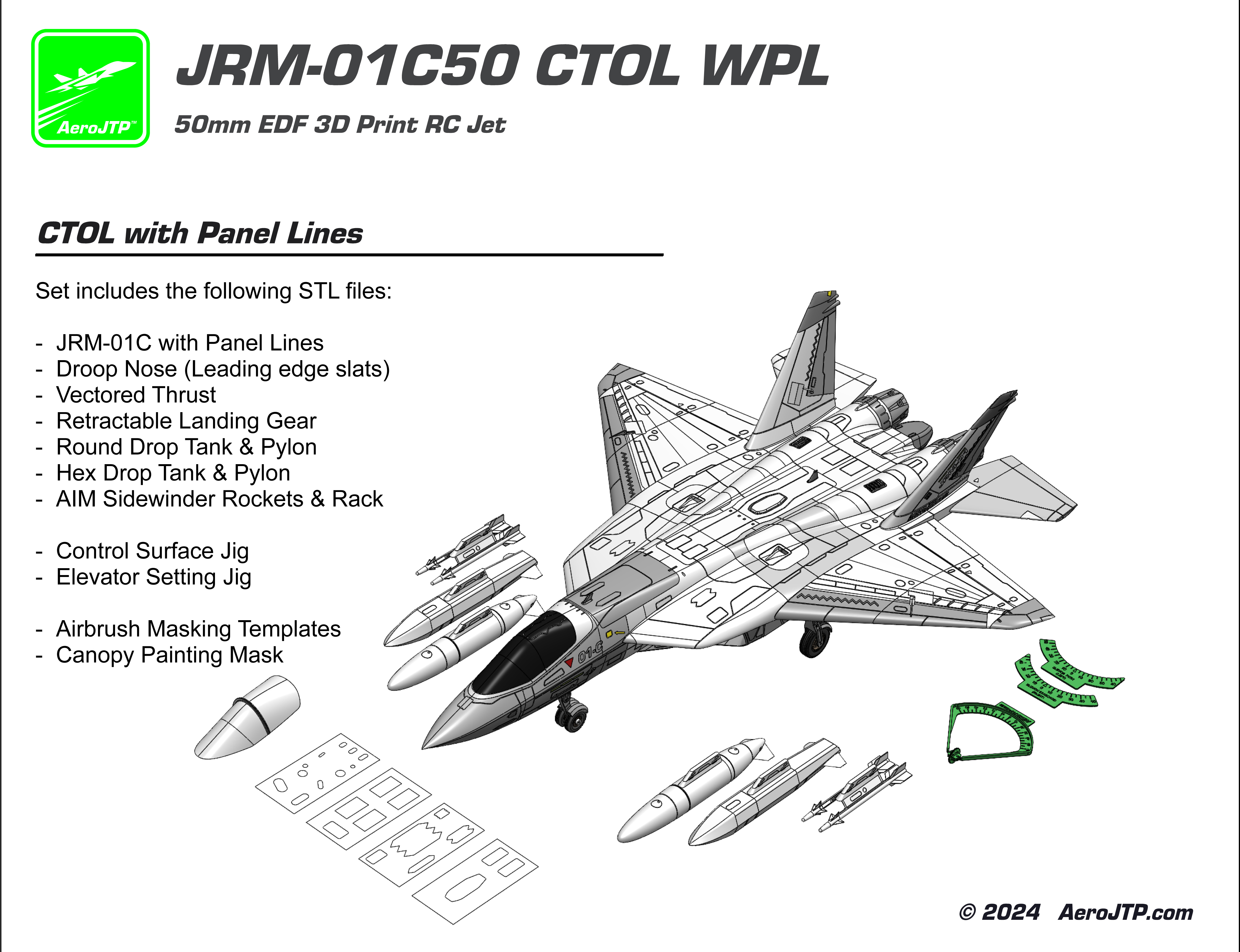 JRM-01 C50 50mm EDF 3D Printed RC Jet