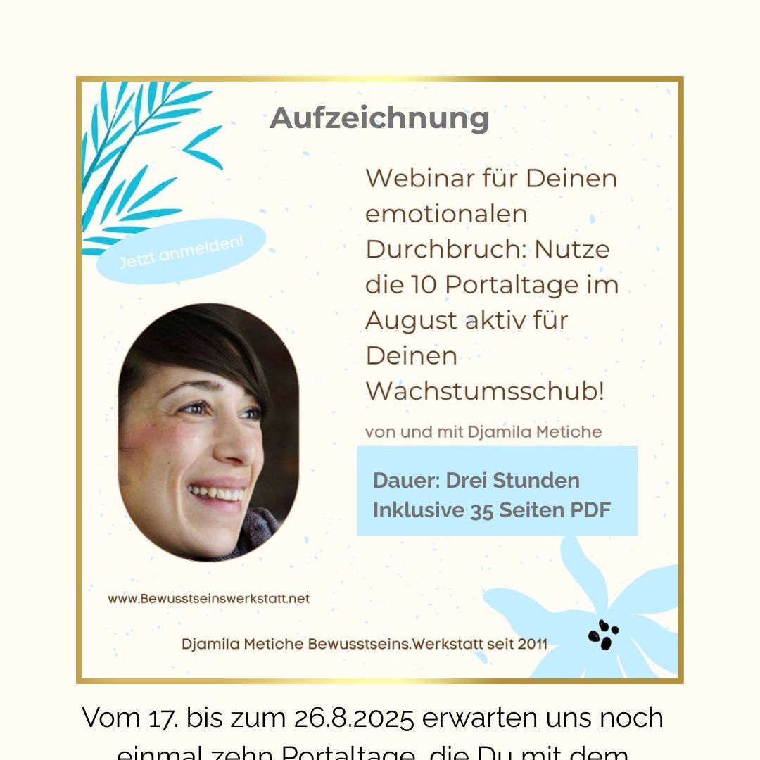 Webinar zu den Portaltagen 17.8. bis 26.8.2025