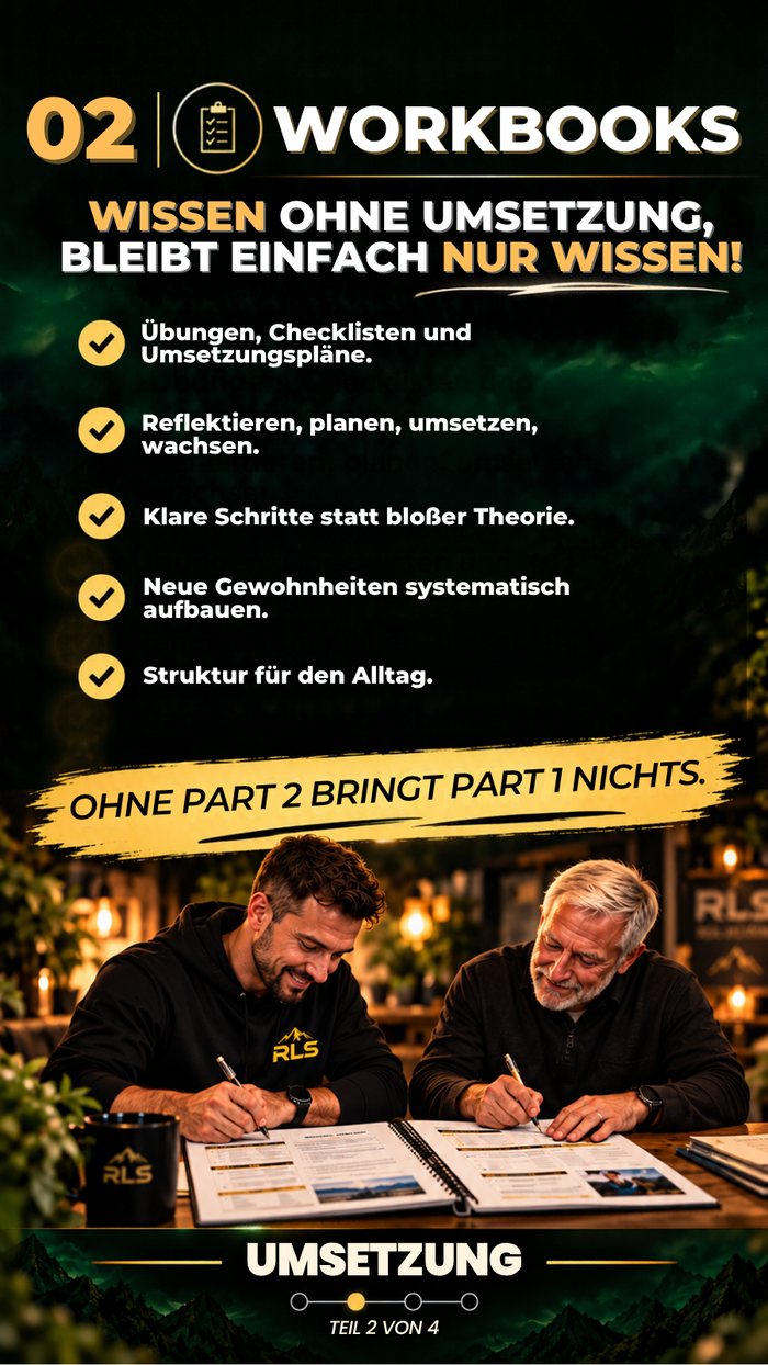 Workbooks: Übungen, Checklisten zu den Videos uvm.