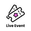 Ticket Icon and Text "Live Event" 