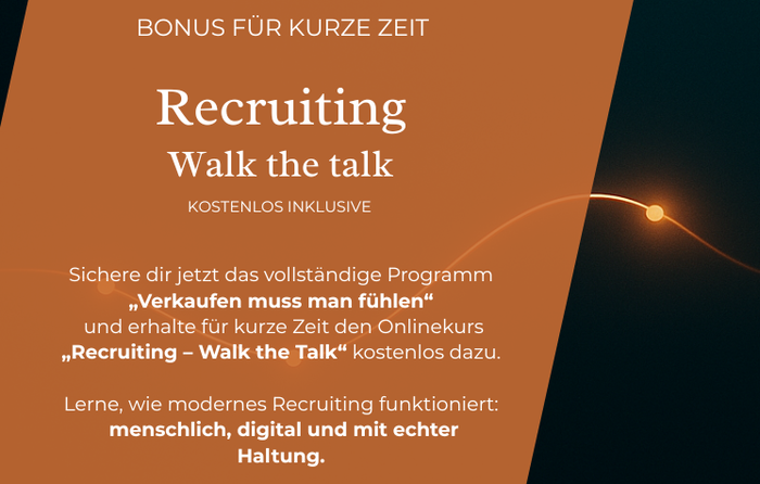 Bonus für kurze Zeit: Recruiting Walk the talk kostenlos dazu