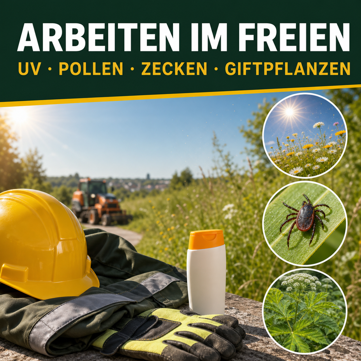 Produktcover Arbeiten im Freien: UV-Strahlung, Pollen, Zecken und Giftpflanzen
