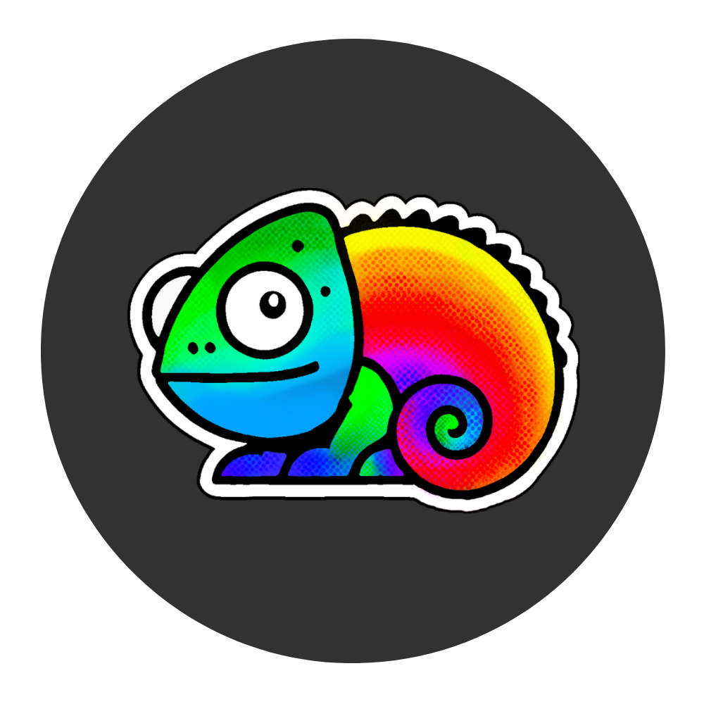 Chamäleon auf schwarzem Hintergrund