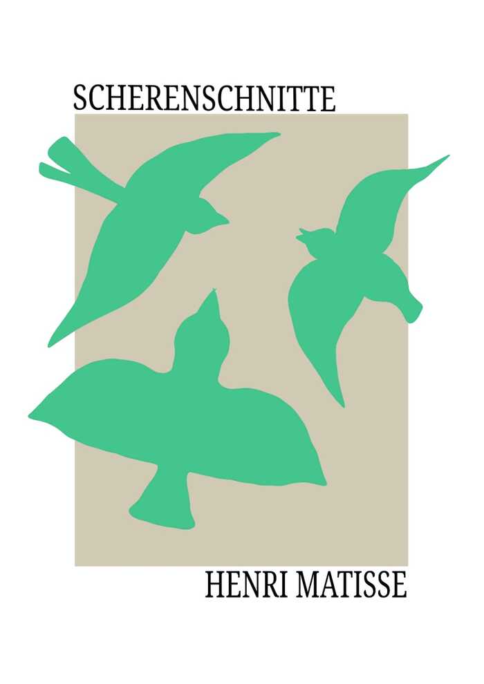 Poster Beispiel zu Henri Matisses Scherenschnitte mit Vogel Muster