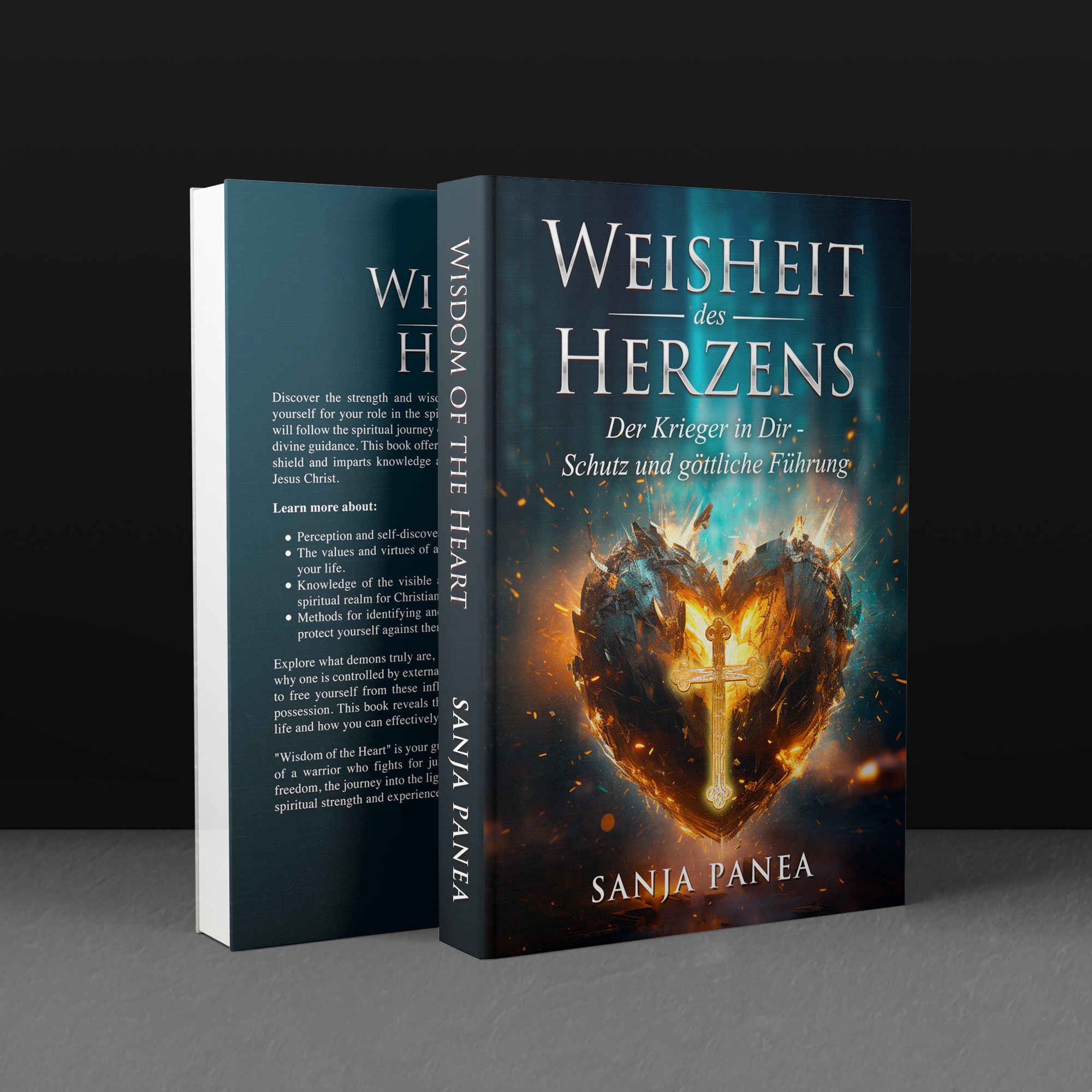 Buchcover mit Herz glühend