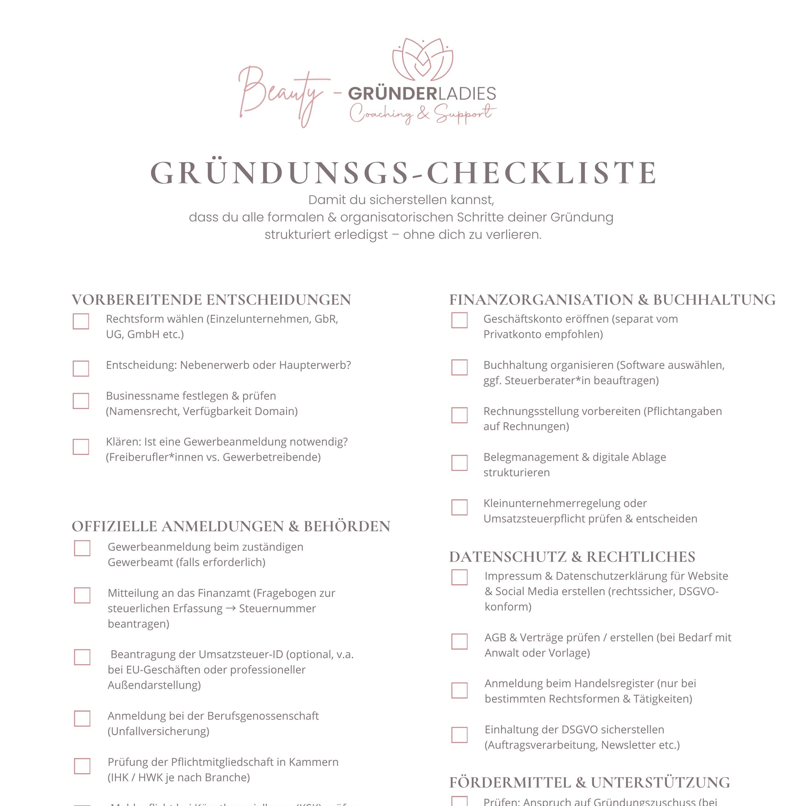 Gründungscheckliste