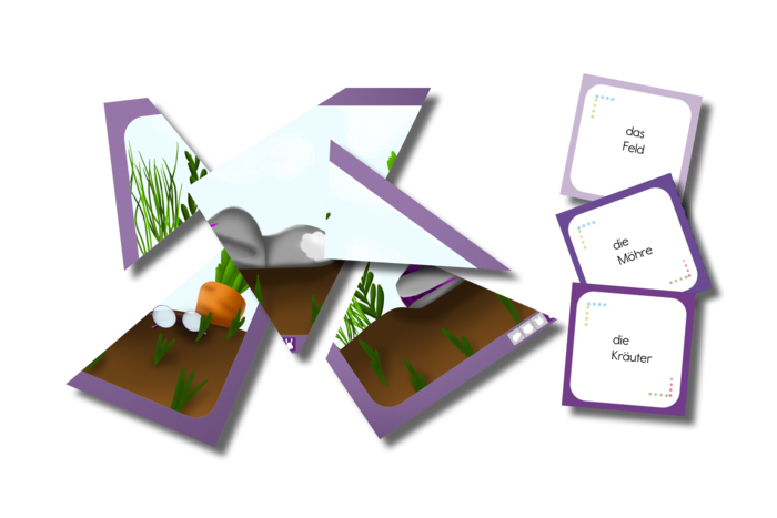 Bild-Wort Puzzle Lapina total neugierig