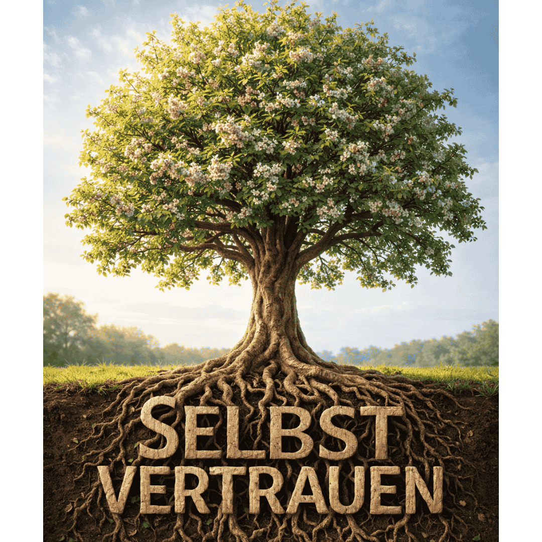Bild des Online-Kurses "Die Selbstbestärkerin": Ein blühender Baum mit starken Wurzeln
