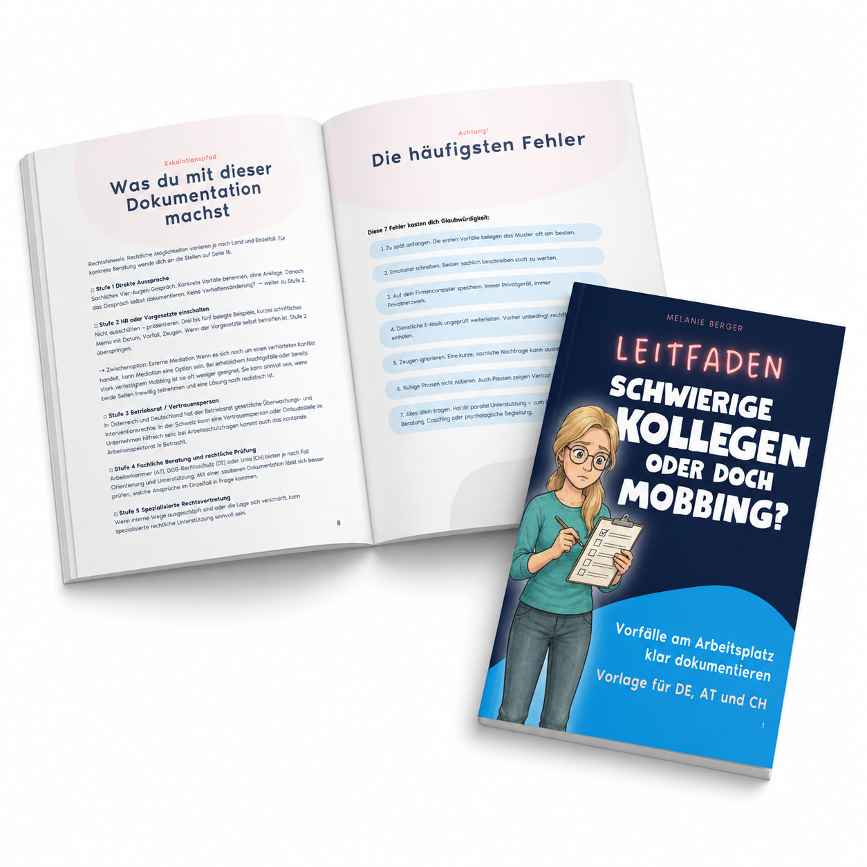 Mock-up Leitfaden Mobbing dokumentieren