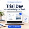 Bild mit Laptop. Anzeige Researcher's Shortcut Kit Trial Day
