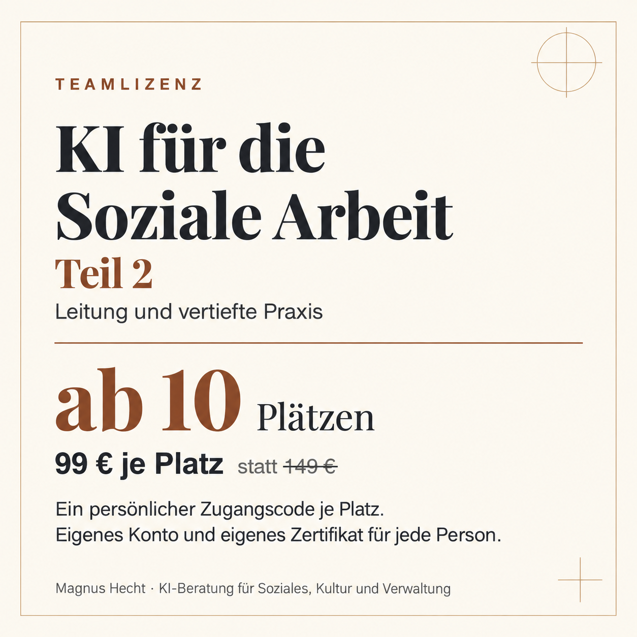 Cover Teamlizenz ab 10 Plätzen "KI für die Soziale Arbeit, Teil 2"