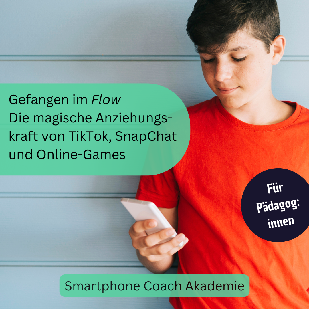 Junge schaut auf sein Smartphone - Gefangen im Flow - Die magische Anziehungskraft von TikTok, SnapChat und Online-Games