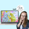 Deckblatt Osterkunstwerk im April mit zwei Hasen