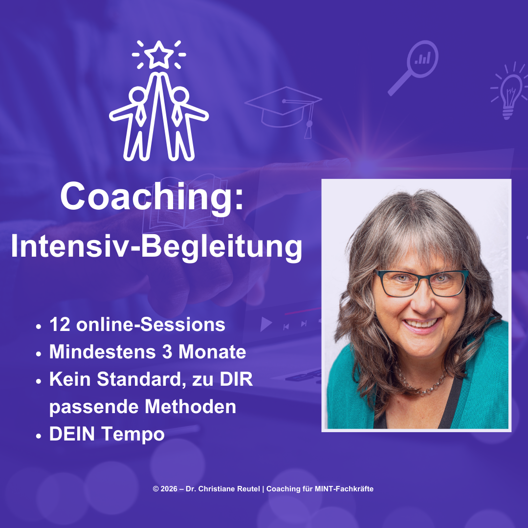 Illustration zum Coaching als Intensiv-Begleitung mit Foto von Dr. Christiane Reutel