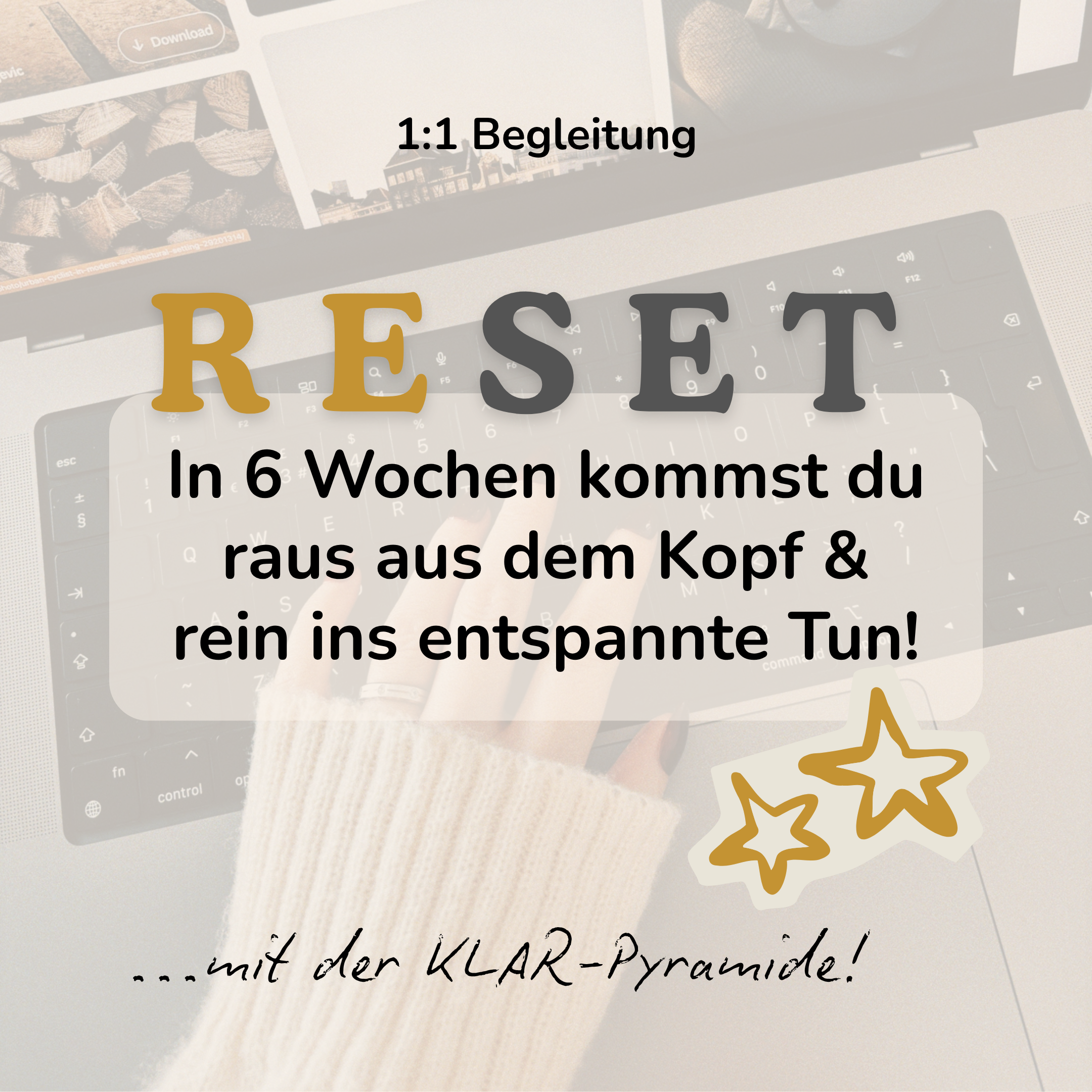 In 6 Wochen kommst du raus aus dem Kopf und rein ins entspannte TUN!