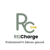Logo von Recharge mit dem Schriftzug professionell fit, exklusiv gesund