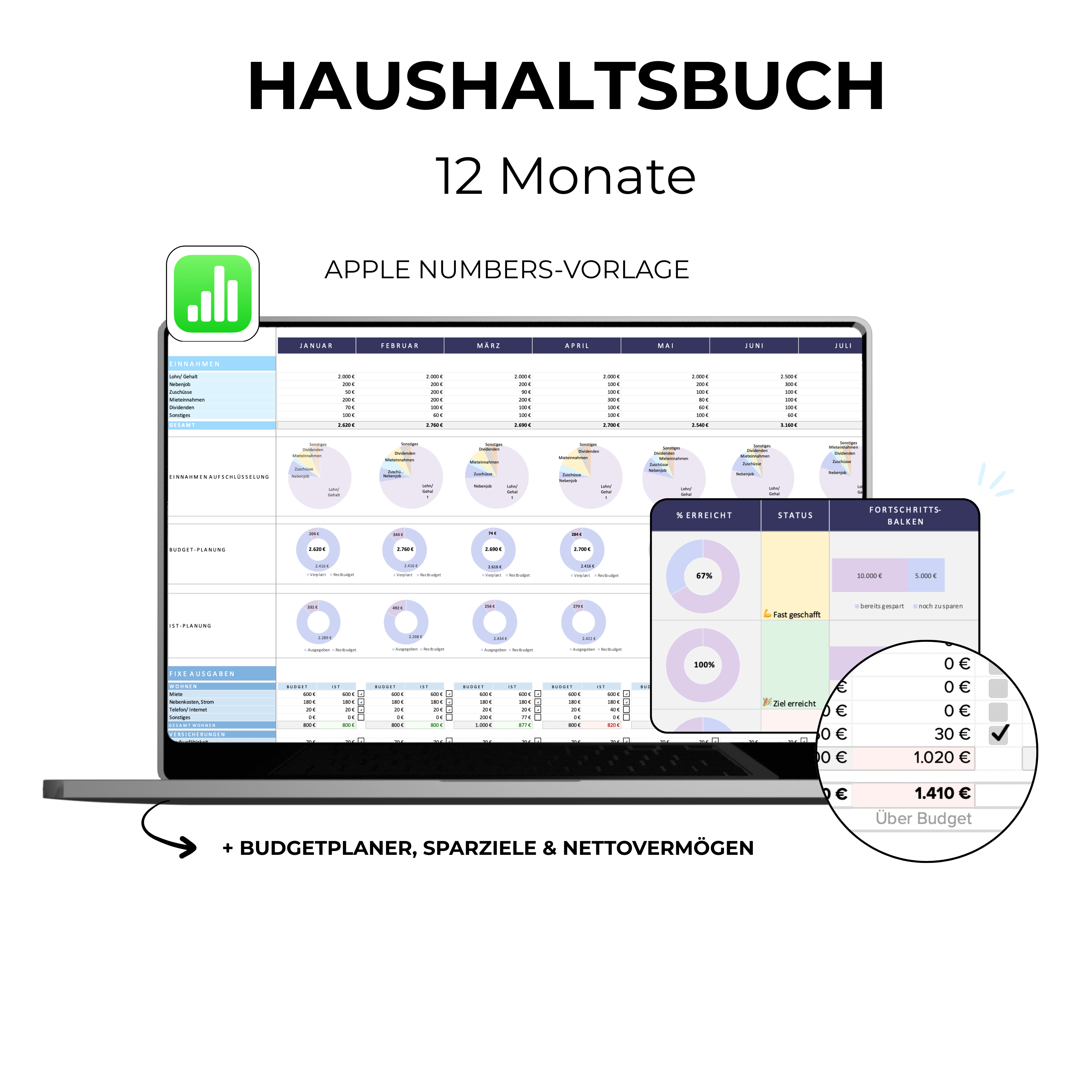 Haushaltsbuch Apple Numbers-Vorlage caminvesta