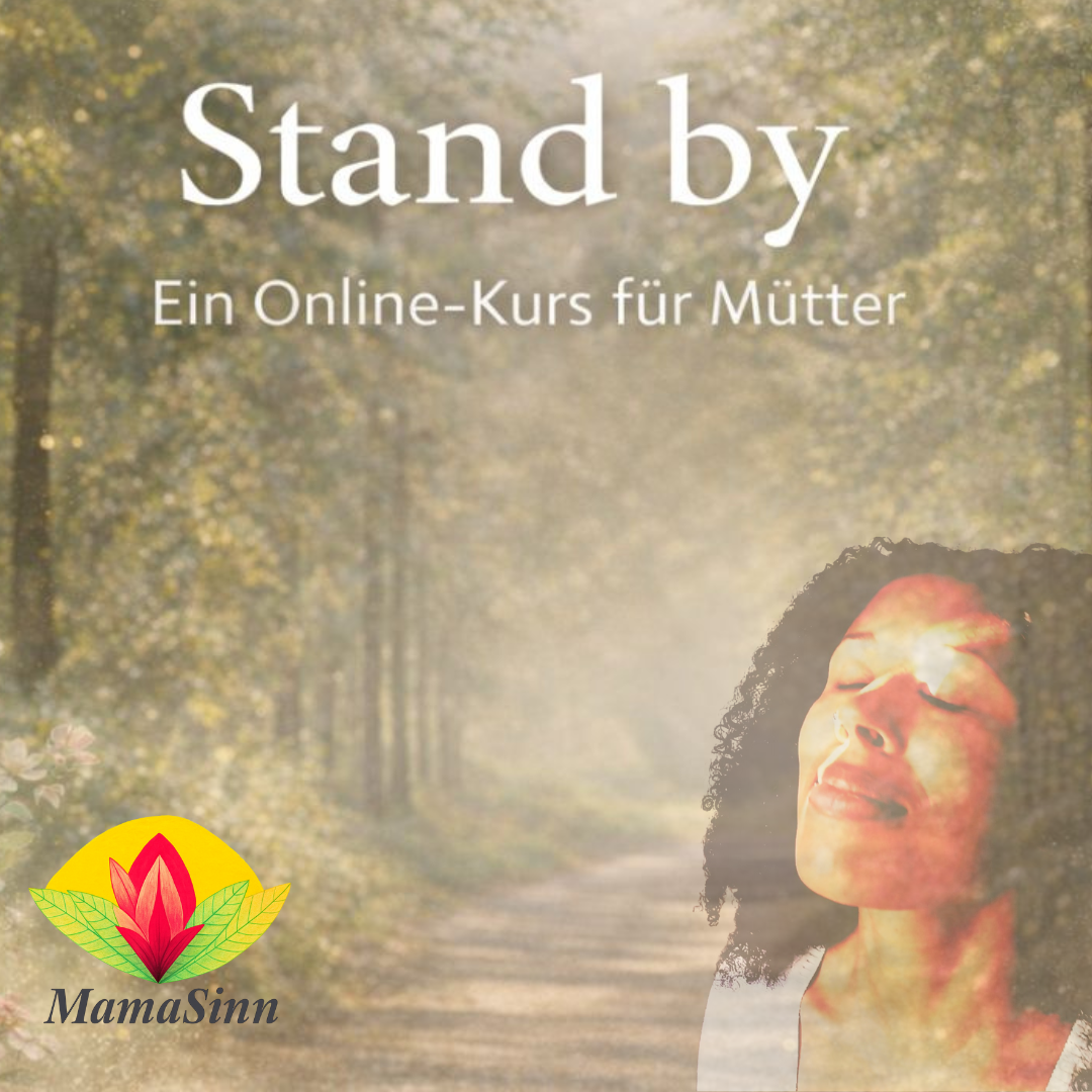 MamaSinn-Gründerin-Alicia-Mallek,mit MamaSinn-Logo vor Waldhintergrund