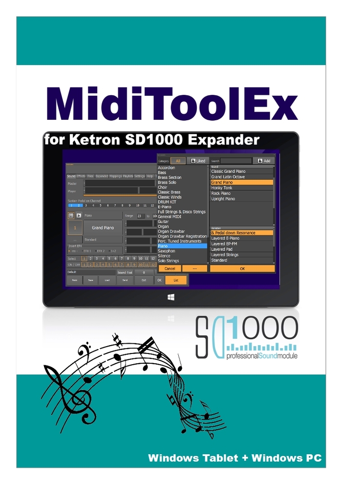 MidiSoftware für Ketron SD1000 Expander elopage