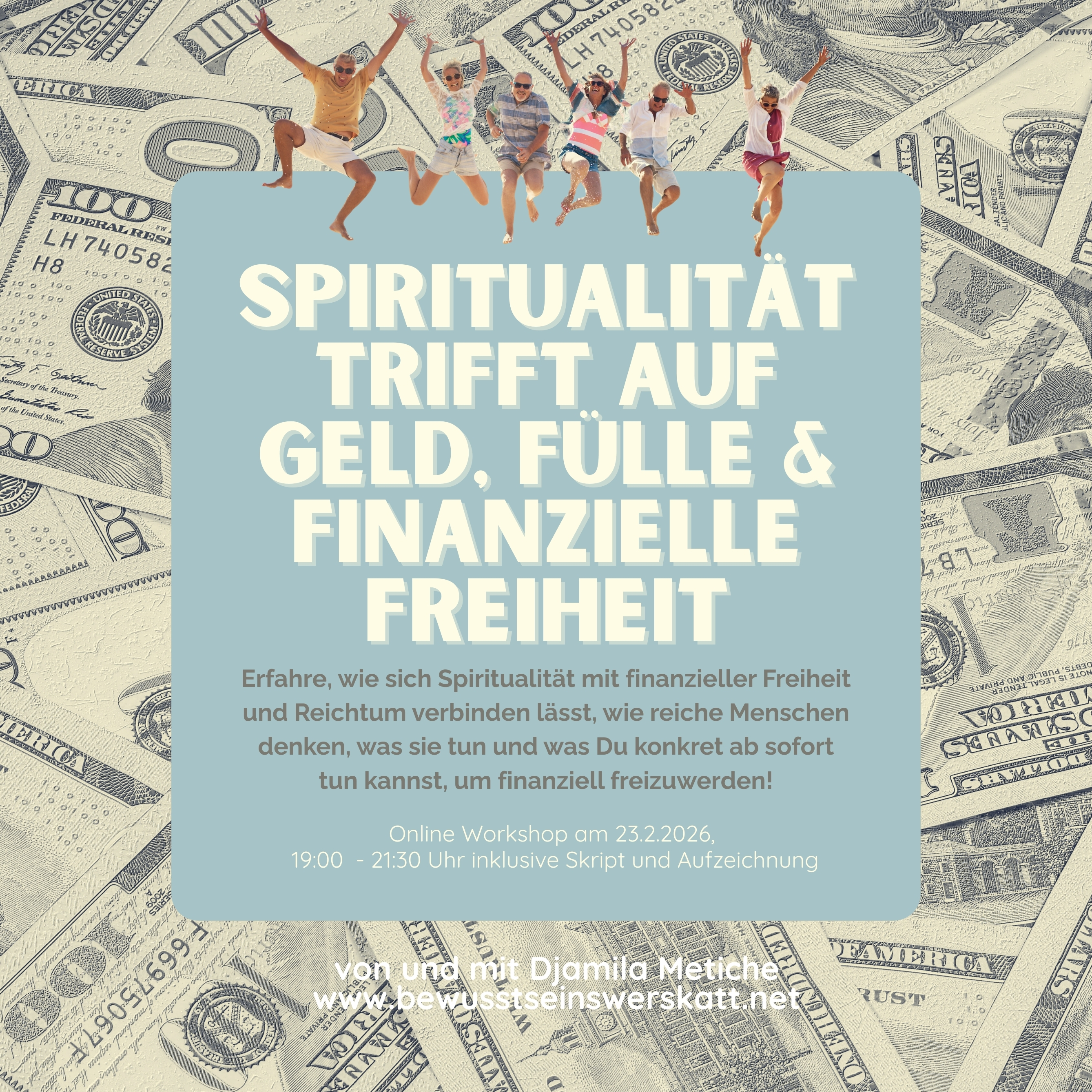 Spiritualität trifft auf Geld, Fülle und finanzielle Freiheit. Online Workshop 23.2.2026