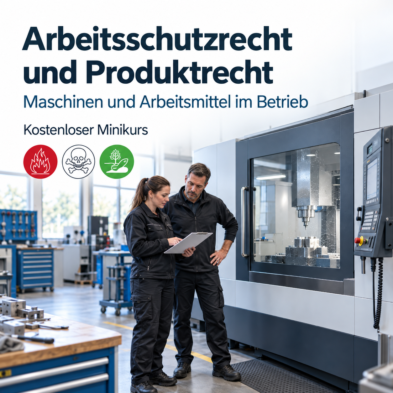Kurscover: Arbeitsschutzrecht und Produktrecht – Maschinen und Arbeitsmittel im Betrieb